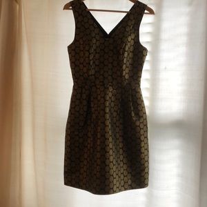J.Crew Black and Gold polka dot dress